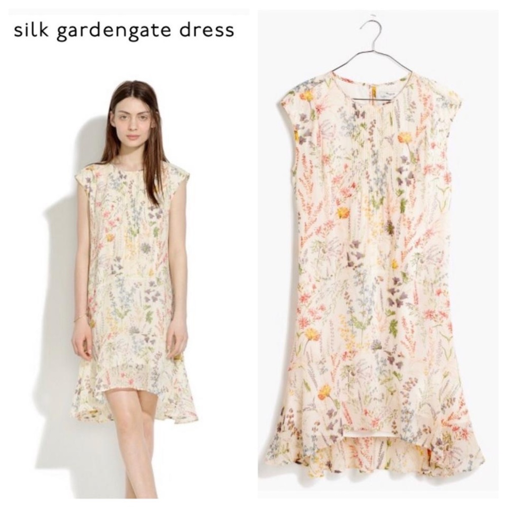 Madewell 100% Silk Wildflower Print Shift Dress